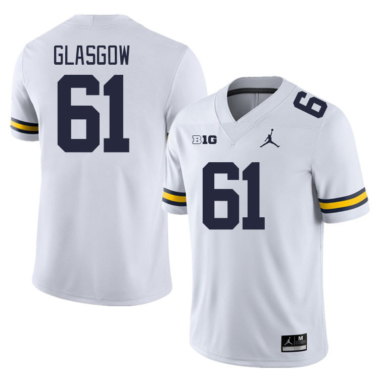 Michigan Wolverines #61 Graham Glasgow College Football Jerseys Stitched Sale-White
